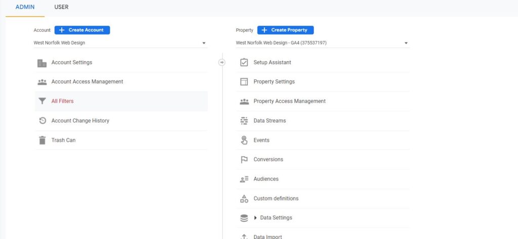 Google Analytics - Add Property
