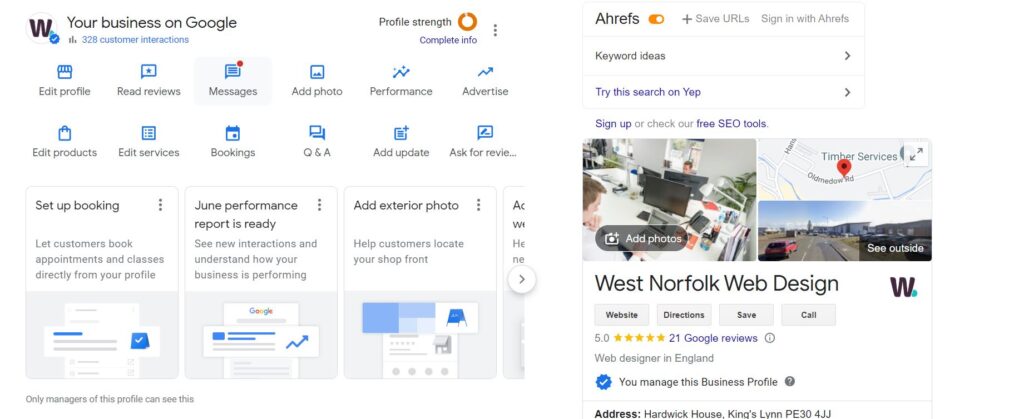 Google Business Profile Edit Screen