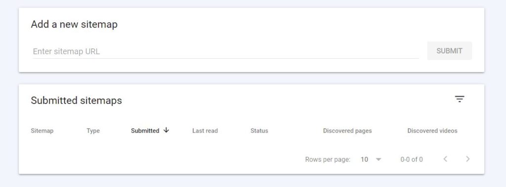 Google Search Console - Add Sitemap